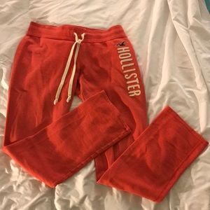 Coral colored sweatpants from Hollister-